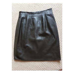 Green leather skirt
